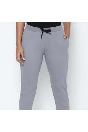 Women Grey Regular Fit Solid Casual Trousers