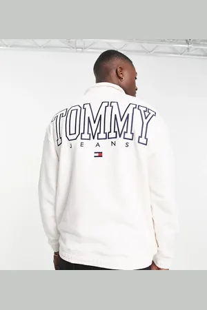 Tommy Hilfiger ASOS exclusive heritage capsule back logo half zip sweatshirt relaxed fit in off