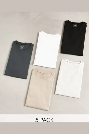 River Island 5 pack slim t-shirts in multi