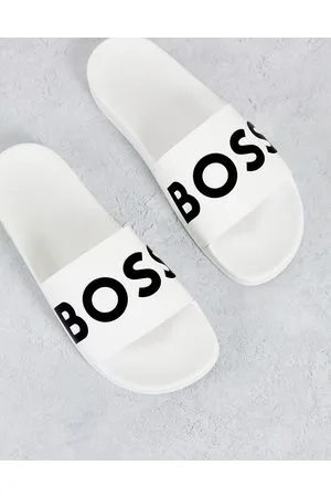 Mens white best sale hugo boss sliders