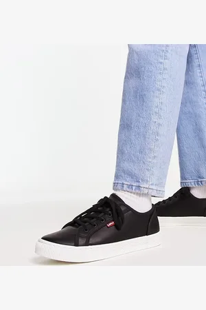 Black leather best sale trainers womens sale