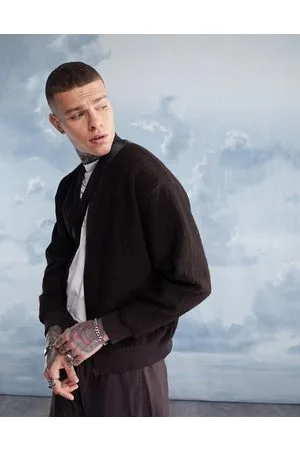 ASOS Oversized track jacket in brushed ribbed texture