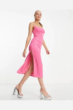 Miss Selfridge Strappy slip midi dress in