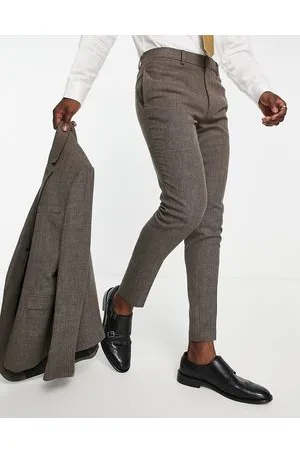 Men's Super Skinny Crop Check Tailored Trouser | Boohoo UK