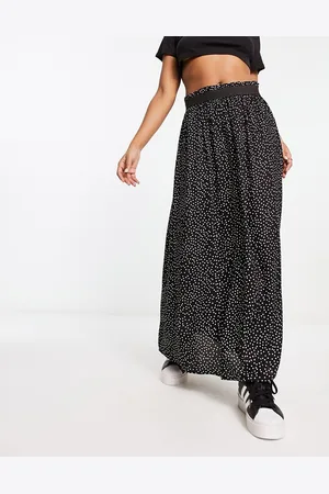 ONLY Pleated midi skirt in spot print