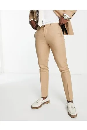 Jack & Jones Premium super slim suit pants in beige