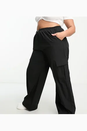 Pieces® Pieces Curve exclusive toggle drawstring cargo trousers in