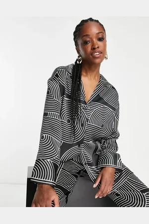 4th & Reckless Printed satin shirt co-ord in