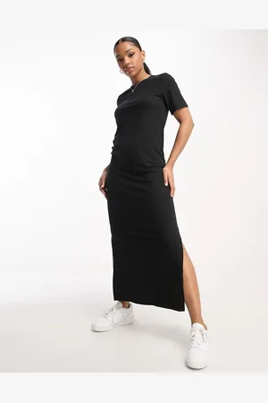 Pieces® Ribbed maxi t-shirt dress in