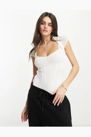 ASOS Mesh halter corset detail bodysuit in