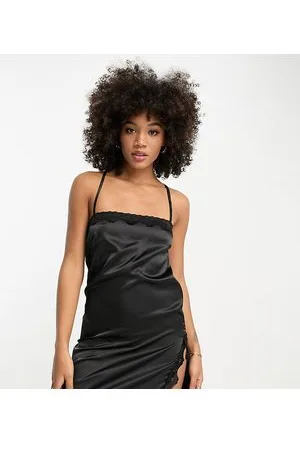 AsYou Satin lace detail cami dress in