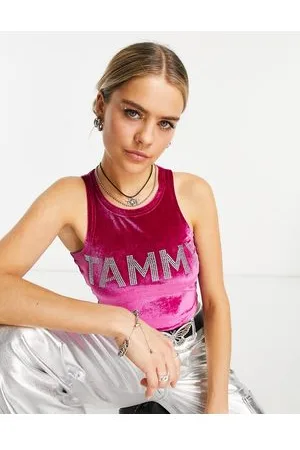 Tammy Girl Y2K Cami Top With Contrast Bust And Bow In Pink for Women