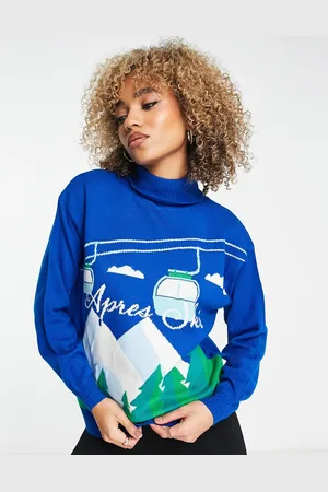 Threadbare Ski high neck printed jumper in