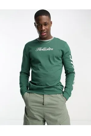 Hollister front logo ombre T-shirt in green