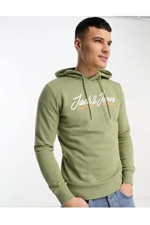 JACK & JONES Overhead logo hoodie in pale