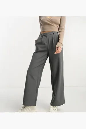 VILA Tailored wide leg trousers with pleat front in
