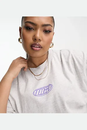 ASOS Curve oversized t-shirt in ice marl