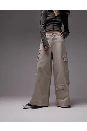 Topshop Super oversized skate cargo trouser in stone
