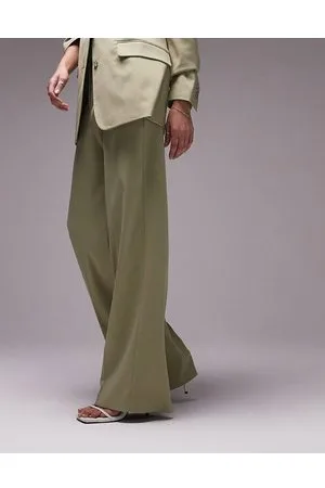 Topshop Co-ord straight slouch trouser with back pocket detail in spring sage
