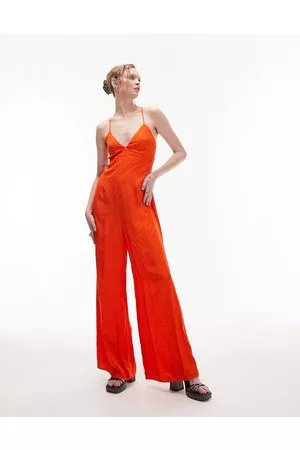 Topshop Cami jacquard jumpsuit in
