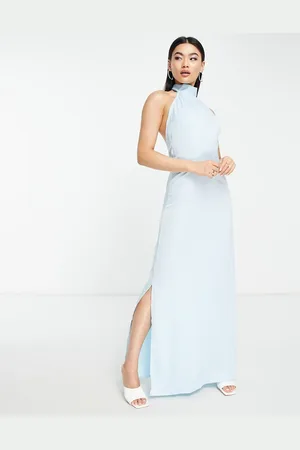 Unique 21 Tie neck split hem maxi dress in soft