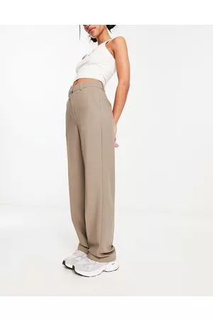 Reiss River High Waist Tailored Trousers Stone at John Lewis  Partners