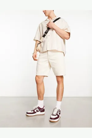 Only & Sons Loose fit denim shorts in ecru