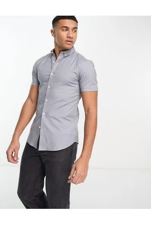 New Look short sleeve button up polo in black