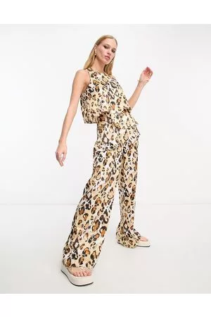River Island Layered jumpsuit in animal print
