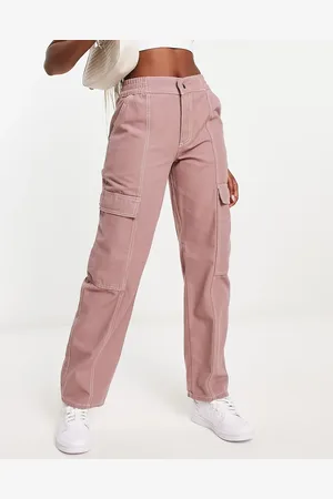 ASOS Seam detail cargo trouser in mink with contrast stitch