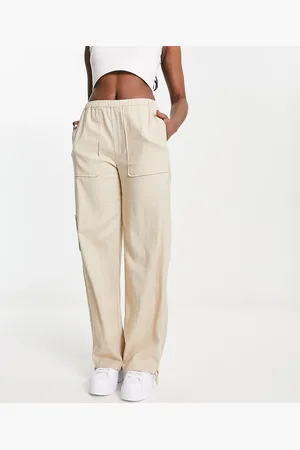Pull&Bear Relaxed linen trouser in sand