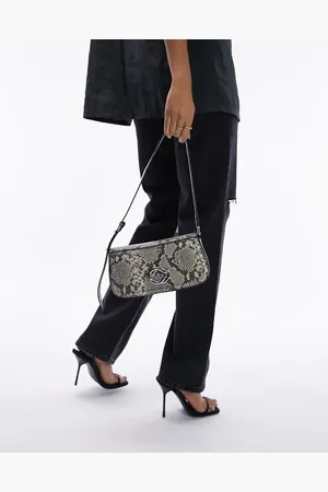 Topshop Finley silver hardware shoulder bag in snake