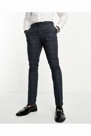 New Look Skinny suit trousers in grey & blue check