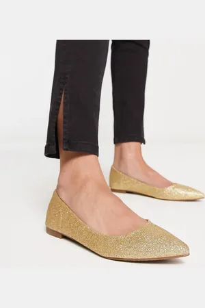 Truffle Collection Pointed ballet flats in glitter
