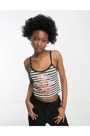 COLLUSION Grunge printed stripe vest in mono