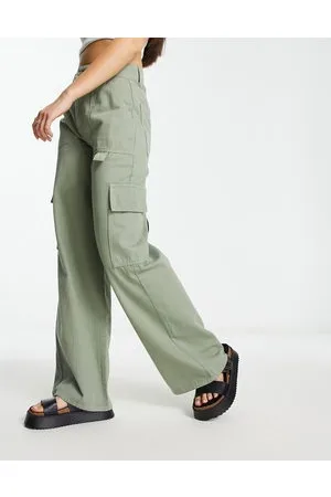 ASOS High waisted straight leg cargo trouser in sage