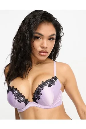 Satin Push-Up Bra with Lace