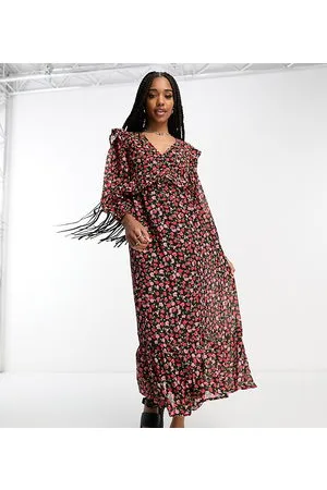 A-Line Short Dress - Buy Black Satin Polyester Floral Dress Online