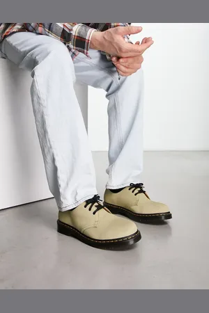 Dr. Martens 1461 3 eye shoes in pale olive suede