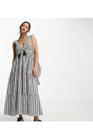 Reclaimed Gingham midi smock dress co-ord
