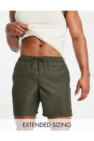 ASOS Swim shorts in mid length in khaki