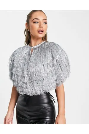 Ponchos & Capes - Silver - women - 1 products | FASHIOLA.in