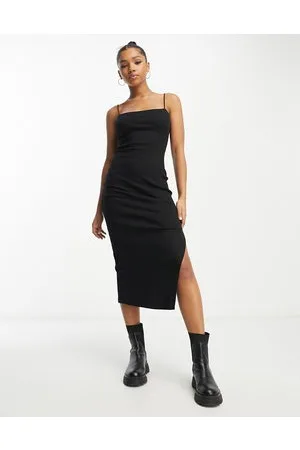 Miss Selfridge Strappy midi dress with split detail in