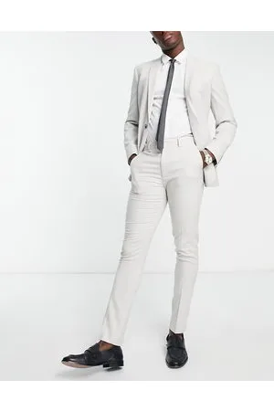 ASOS Skinny suit trousers in crosshatch in ice