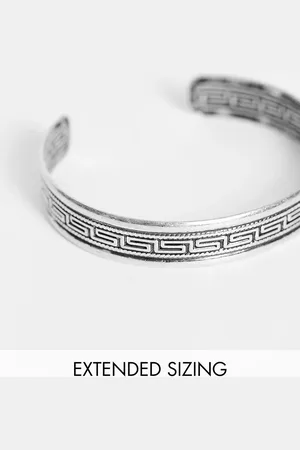 ASOS Adjustable bangle with column emboss in burnished tone