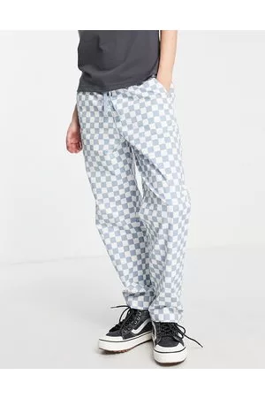 Vans authentic chino trousers in black and white checkerboard  ASOS