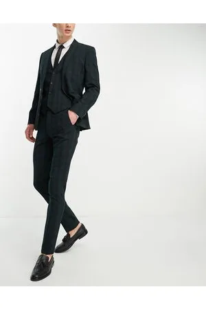 ASOS Skinny suit trousers in forest check