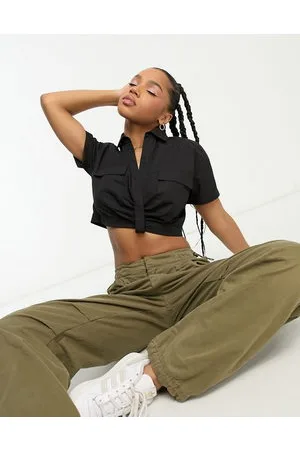 Miss Selfridge Cropped utility shirt in