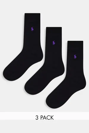 Ralph Lauren 3 pack egytpian cotton socks in with pony logo