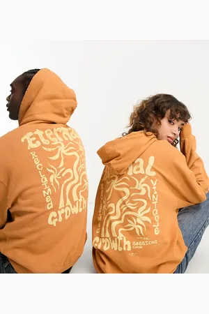 Reclaimed Unisex eternal growth hoodie in burnt